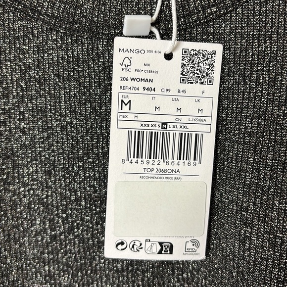 NWT MNG Mango Metallic ribbed top size Medium - Picture 7 of 11